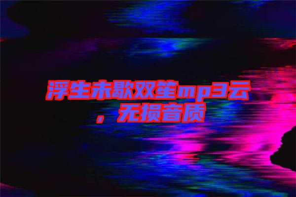 浮生未歇雙笙mp3云，無損音質(zhì)