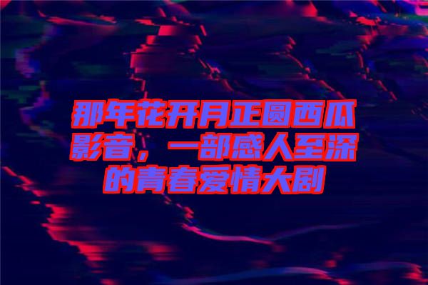那年花開月正圓西瓜影音，一部感人至深的青春愛情大劇