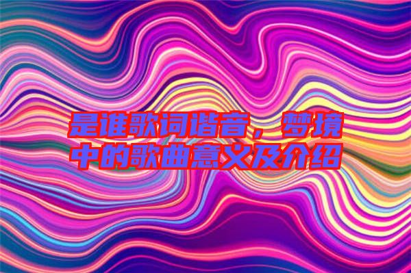 是誰歌詞諧音，夢境中的歌曲意義及介紹