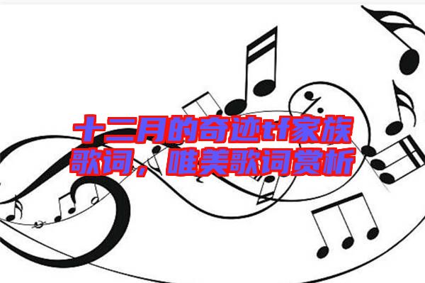 十二月的奇跡tf家族歌詞，唯美歌詞賞析