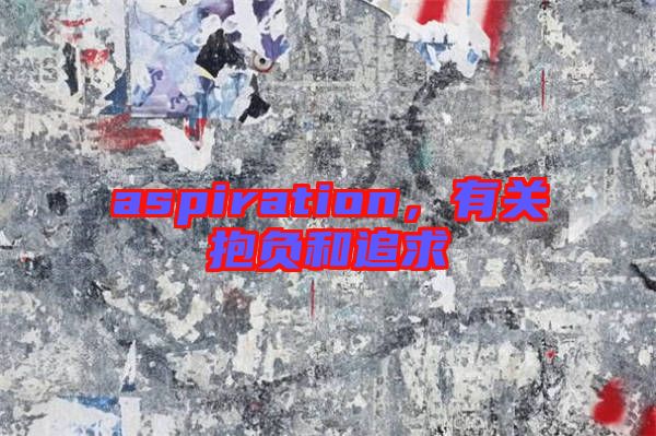 aspiration，有關抱負和追求