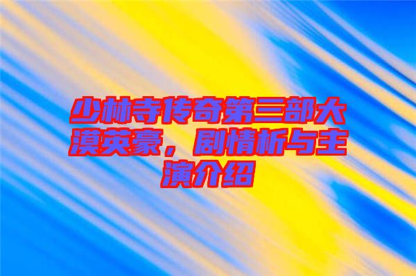 少林寺傳奇第三部大漠英豪，劇情析與主演介紹