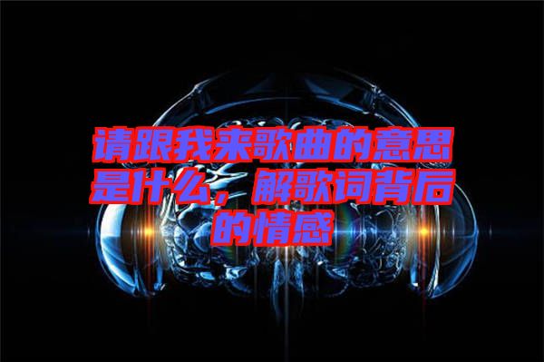 請跟我來歌曲的意思是什么，解歌詞背后的情感