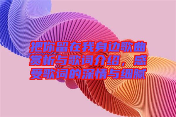 把你留在我身邊歌曲賞析與歌詞介紹，感受歌詞的深情與細(xì)膩