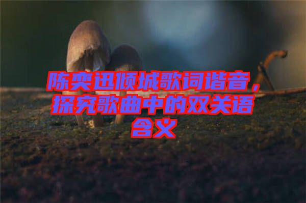 陳奕迅傾城歌詞諧音，探究歌曲中的雙關(guān)語含義