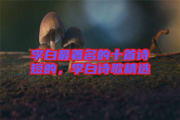 李白最著名的十首詩短的，李白詩歌精選