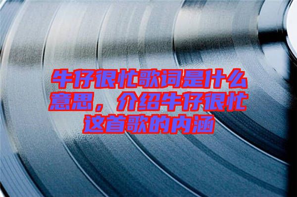 牛仔很忙歌詞是什么意思，介紹牛仔很忙這首歌的內(nèi)涵