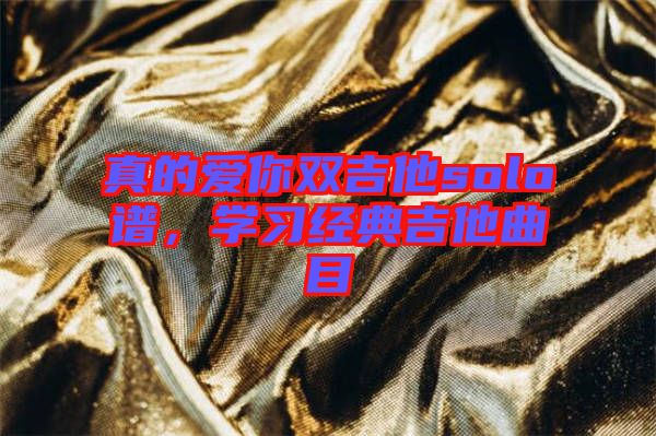 真的愛你雙吉他solo譜，學習經(jīng)典吉他曲目