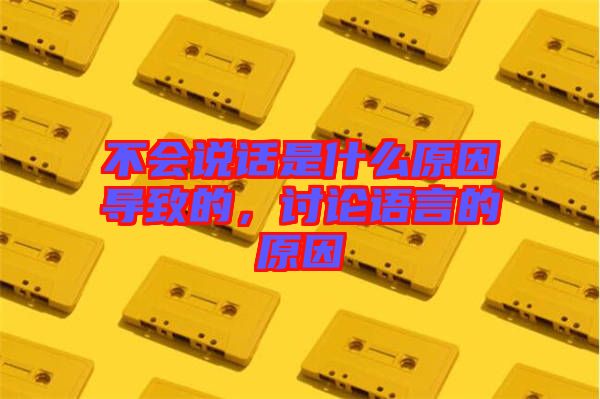 不會(huì)說(shuō)話(huà)是什么原因?qū)е碌模懻撜Z(yǔ)言的原因