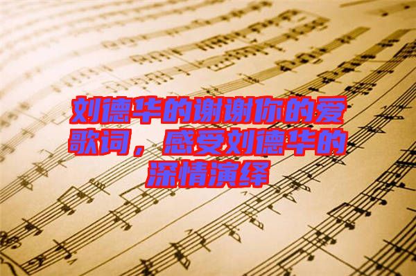 劉德華的謝謝你的愛歌詞，感受劉德華的深情演繹