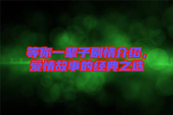 等你一輩子劇情介紹，愛(ài)情故事的經(jīng)典之選