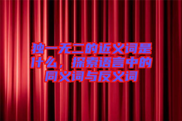 獨(dú)一無二的近義詞是什么，探索語言中的同義詞與反義詞