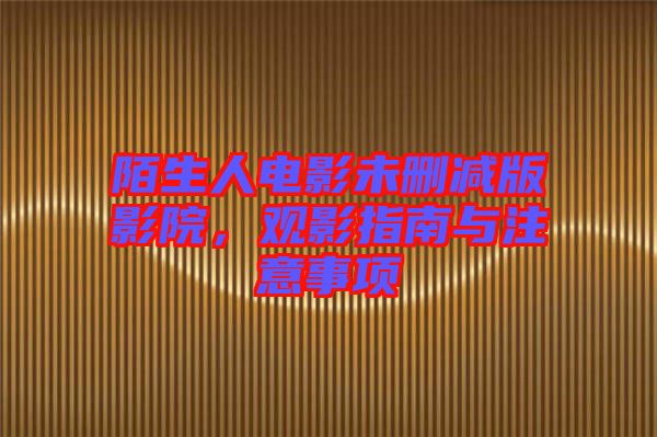 陌生人電影未刪減版影院，觀影指南與注意事項