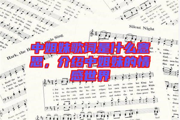 中姐妹歌詞是什么意思，介紹中姐妹的情感世界