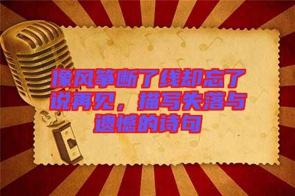 像風(fēng)箏斷了線卻忘了說再見，描寫失落與遺憾的詩句
