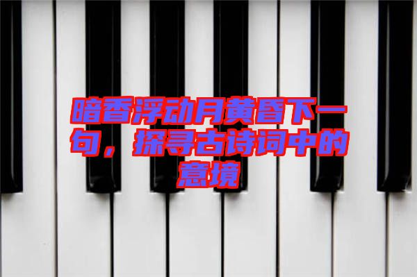 暗香浮動月黃昏下一句，探尋古詩詞中的意境