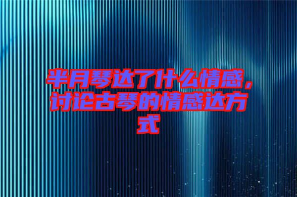 半月琴達(dá)了什么情感，討論古琴的情感達(dá)方式