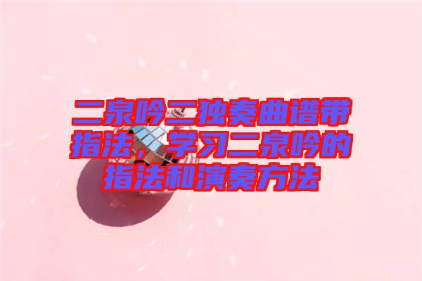 二泉吟二獨奏曲譜帶指法，學(xué)習(xí)二泉吟的指法和演奏方法