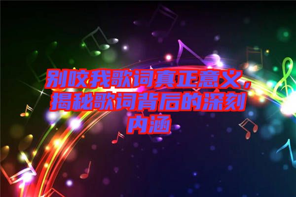 別咬我歌詞真正意義，揭秘歌詞背后的深刻內(nèi)涵