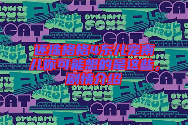還珠格格4東兒寵南兒你可能想的是這些，劇情介紹