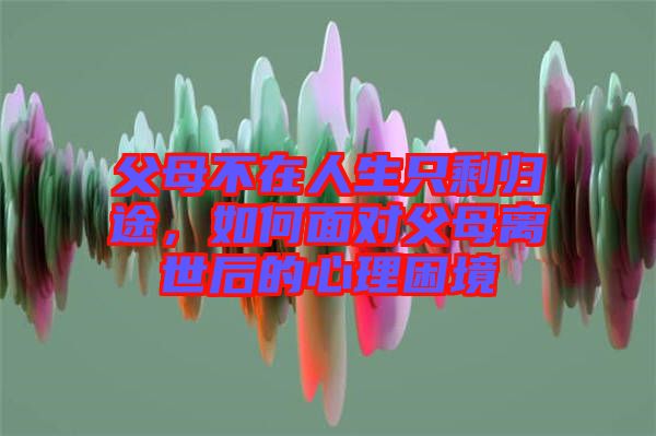 父母不在人生只剩歸途，如何面對父母離世后的心理困境