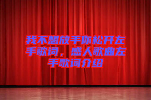 我不想放手你松開左手歌詞，感人歌曲左手歌詞介紹