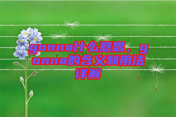 gonna什么意思，gonna的含義和用法詳解