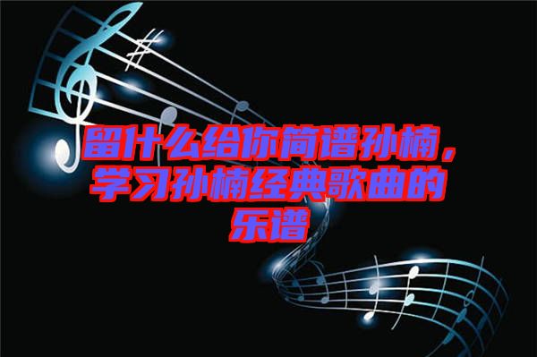 留什么給你簡譜孫楠，學(xué)習(xí)孫楠經(jīng)典歌曲的樂譜