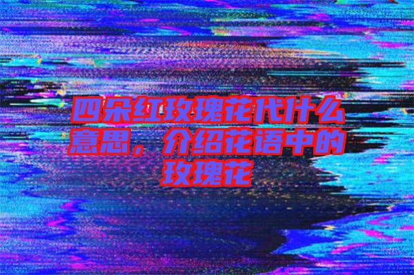 四朵紅玫瑰花代什么意思，介紹花語中的玫瑰花