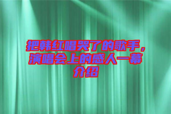 把韓紅唱哭了的歌手，演唱會(huì)上的感人一幕介紹