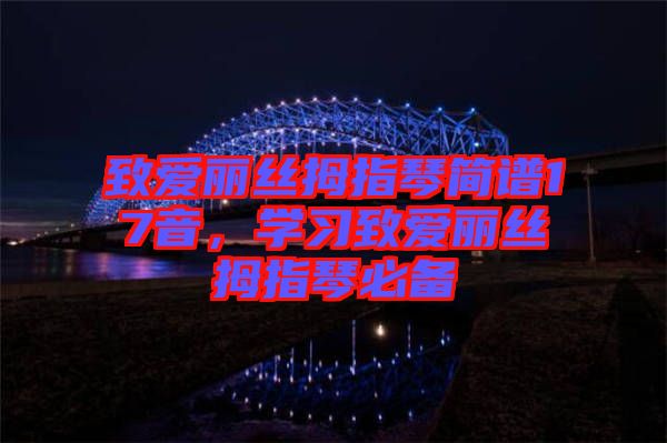 致愛麗絲拇指琴簡譜17音，學習致愛麗絲拇指琴必備