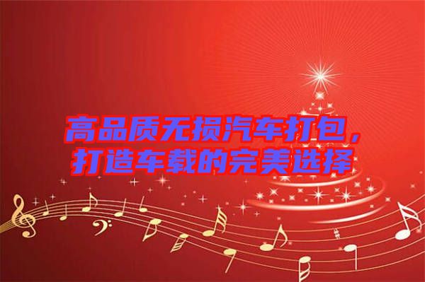高品質(zhì)無損汽車打包，打造車載的完美選擇