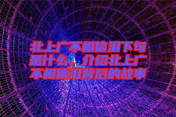 北上廣不相信淚下句是什么，介紹北上廣不相信淚背后的故事