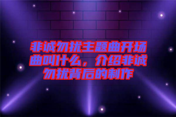 非誠勿擾主題曲開場曲叫什么，介紹非誠勿擾背后的制作