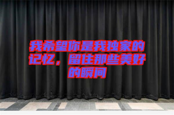我希望你是我獨(dú)家的記憶，留住那些美好的瞬間