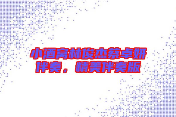 小酒窩林俊杰蔡卓妍伴奏，精美伴奏版