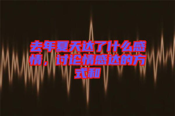去年夏天達(dá)了什么感情，討論情感達(dá)的方式和
