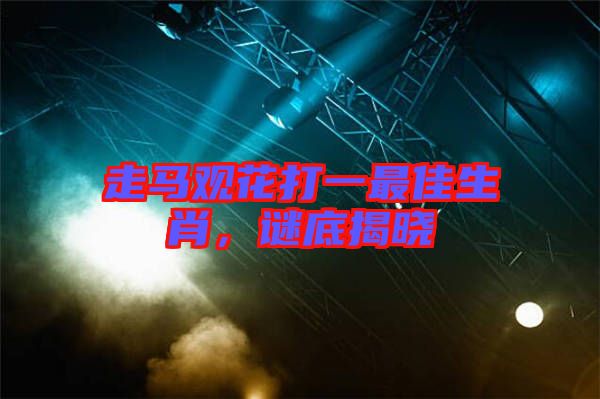 走馬觀花打一最佳生肖，謎底揭曉