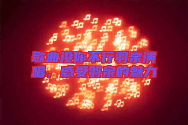 歌曲沒你不行羽泉演唱，感受羽泉的魅力
