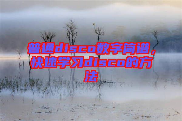 普通disco數(shù)字簡譜，快速學習disco的方法