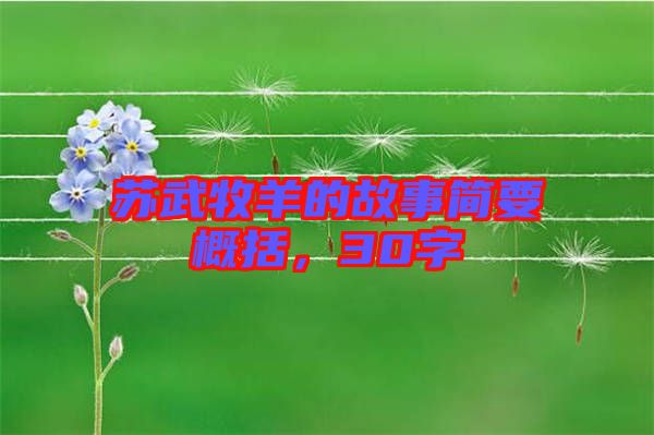 蘇武牧羊的故事簡要概括，30字