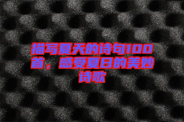 描寫夏天的詩句100首，感受夏日的美妙詩歌