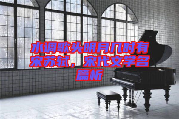 水調(diào)歌頭明月幾時有宋蘇軾，宋代文學名篇析