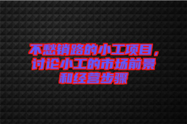 不愁銷路的小工項目，討論小工的市場前景和經(jīng)營步驟