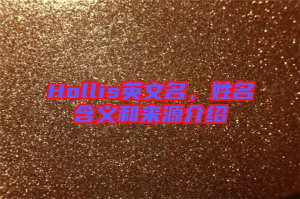 Hollis英文名，姓名含義和來源介紹