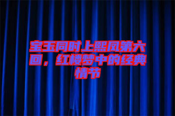 寶玉同時上熙鳳第六回，紅樓夢中的經(jīng)典情節(jié)