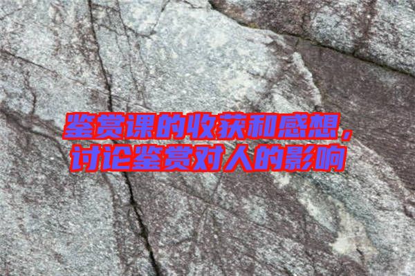 鑒賞課的收獲和感想，討論鑒賞對人的影響
