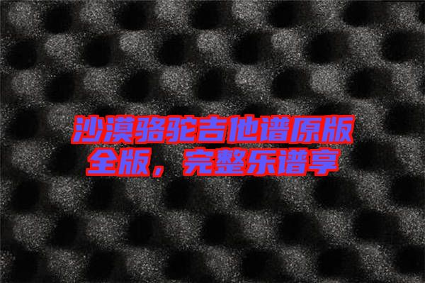 沙漠駱駝吉他譜原版全版，完整樂譜享