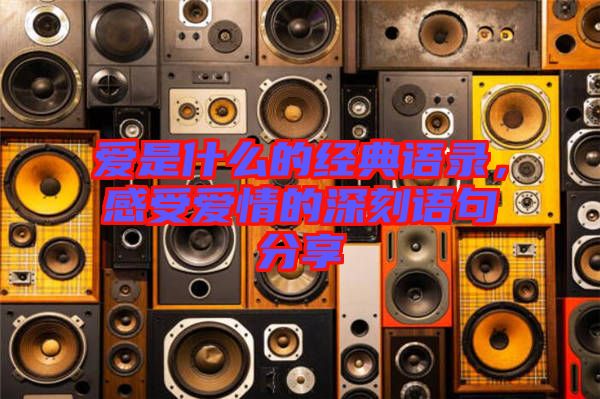 愛是什么的經(jīng)典語錄，感受愛情的深刻語句分享