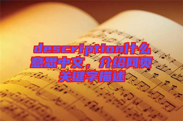 description什么意思中文，介紹網(wǎng)頁關(guān)鍵字描述